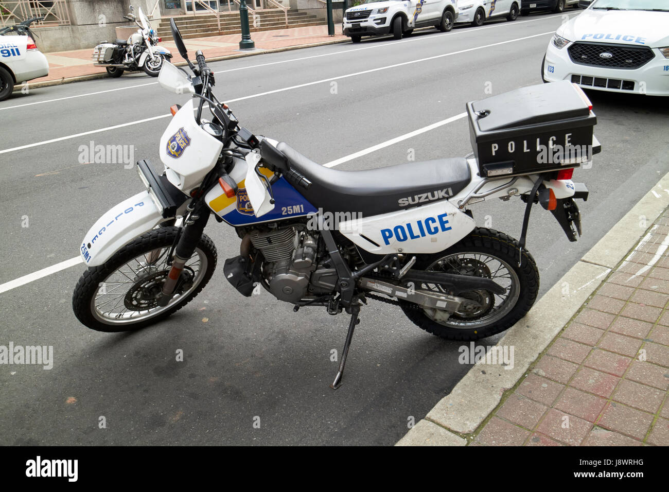 Philadelphia police suzuki enduro dirt bike patrol vehicle USA Stock Photo
