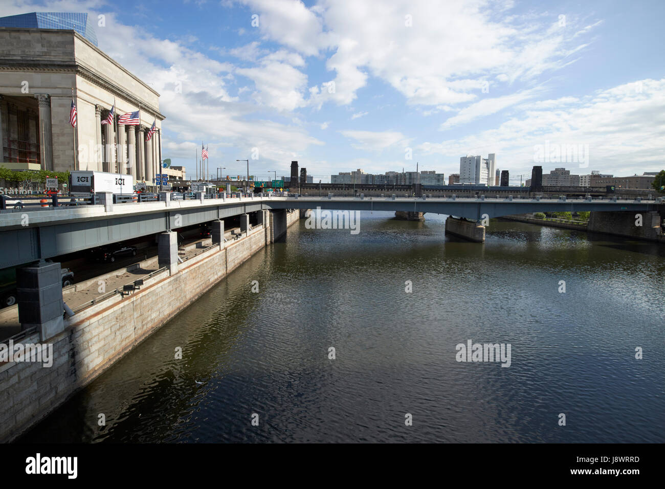 Schuylkill river at 30th street Philadelphia USA Stock Photo