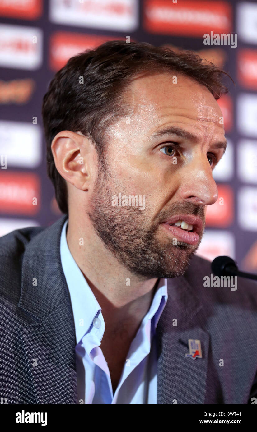England manager Gareth Southgate during a press conference at St George's Park, Burton. PRESS ASSOCIATION Photo. Picture date: Tuesday May 30, 2017. See PA story SOCCER England. Photo credit should read: Tim Goode/PA Wire. Stock Photo