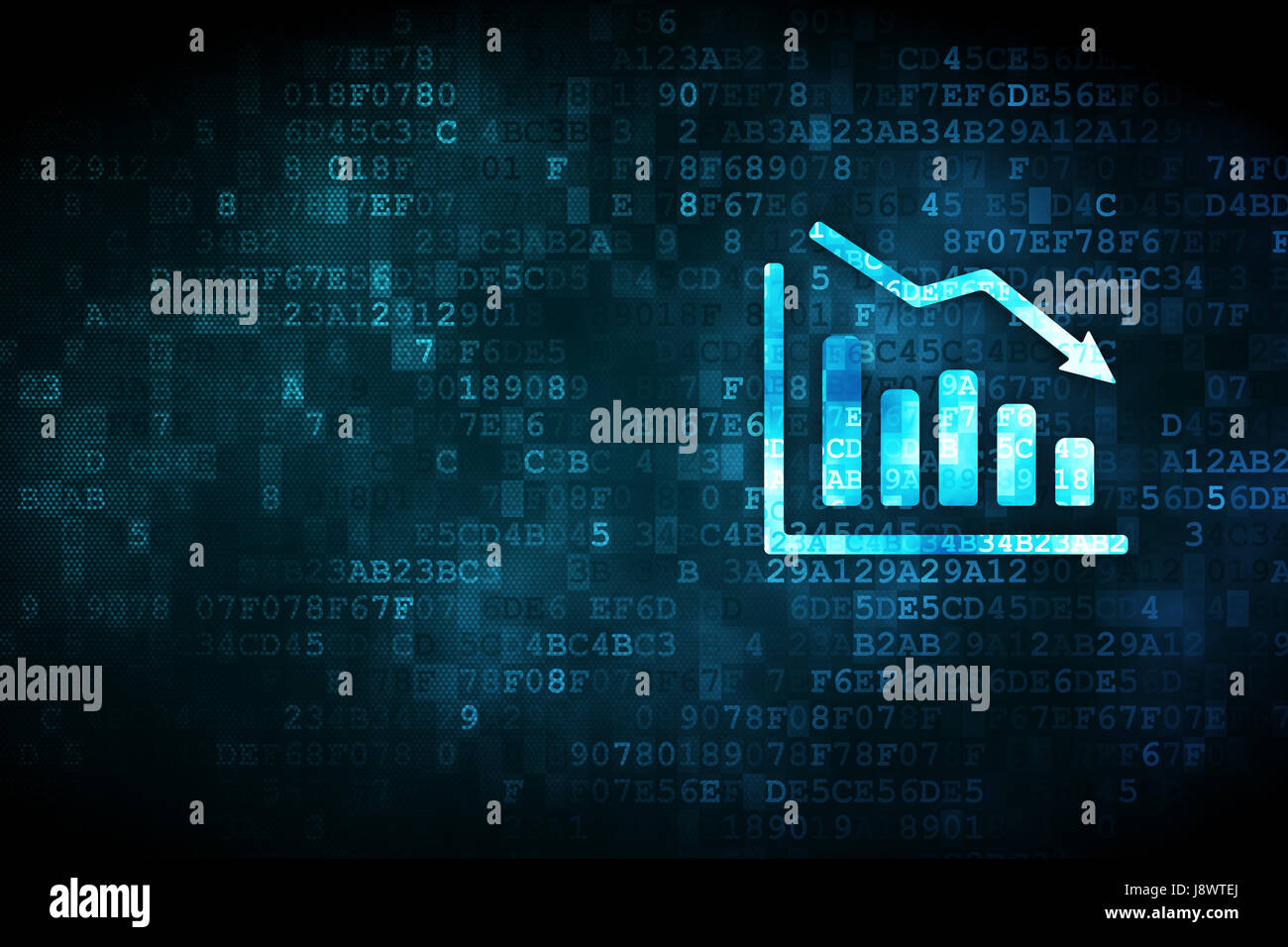 Marketing concept Decline Graph on digital background Stock Photo Alamy