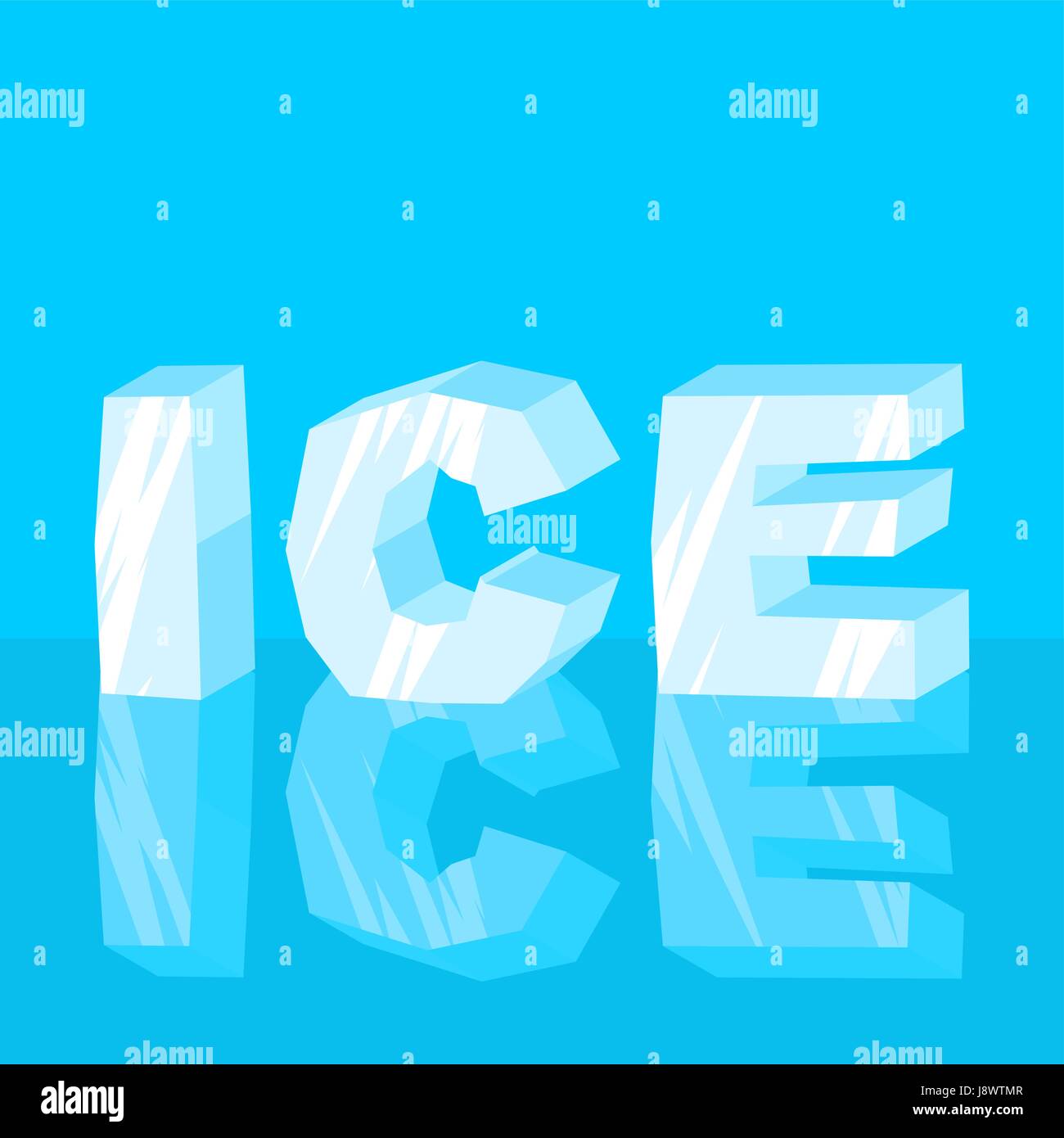 Ice text. Cool lettering letters. Typography frozen letters Stock Vector