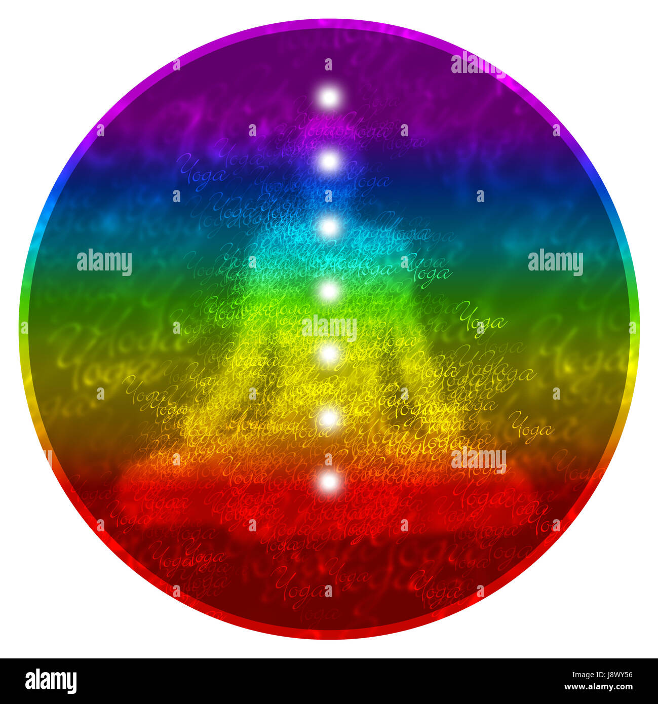 energy, power, electricity, electric power, rainbow, circle, meditation, yoga, Stock Photo