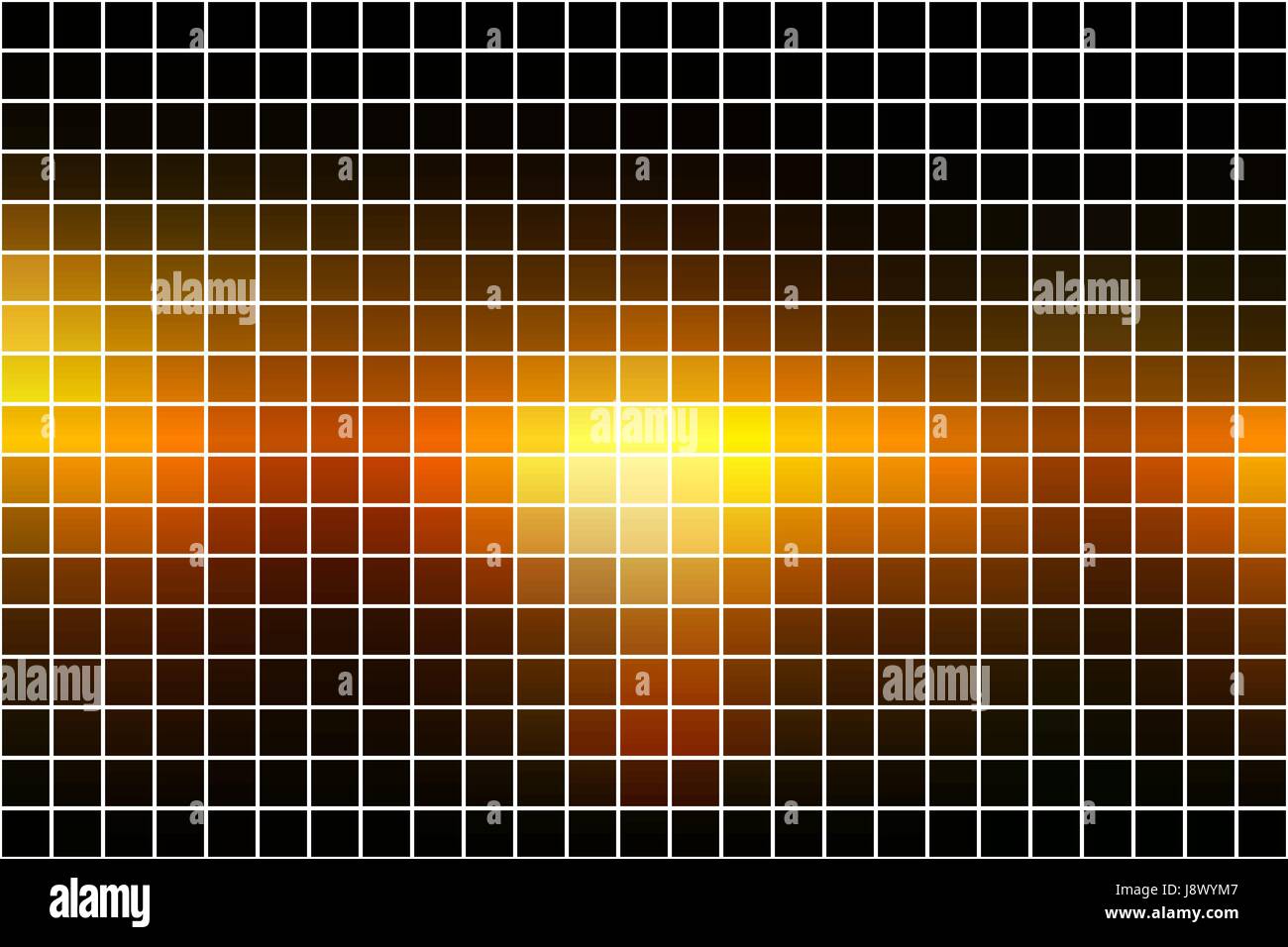 Black orange yellow abstract vector square tiles over white mosaic background Stock Vector