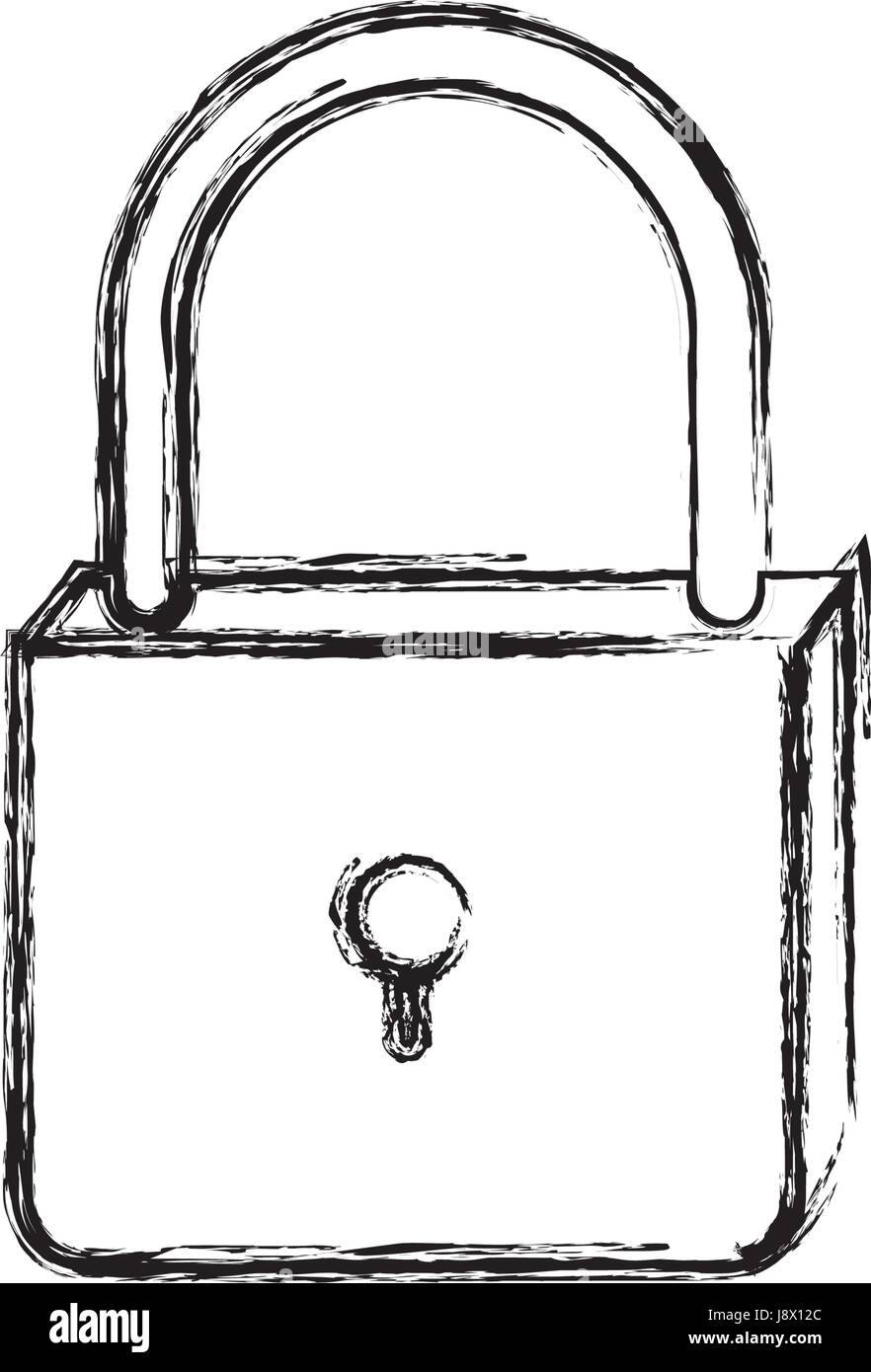 monochrome blurred silhouette of padlock icon Stock Vector Image & Art ...