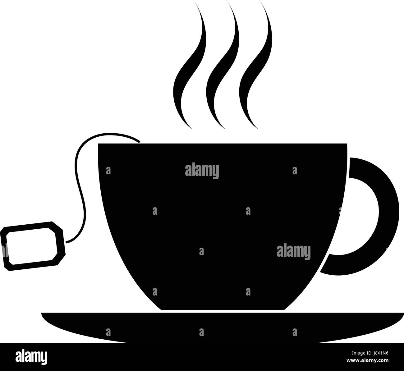 Cup with tea bag symbol icon vector illustration eps10 on white