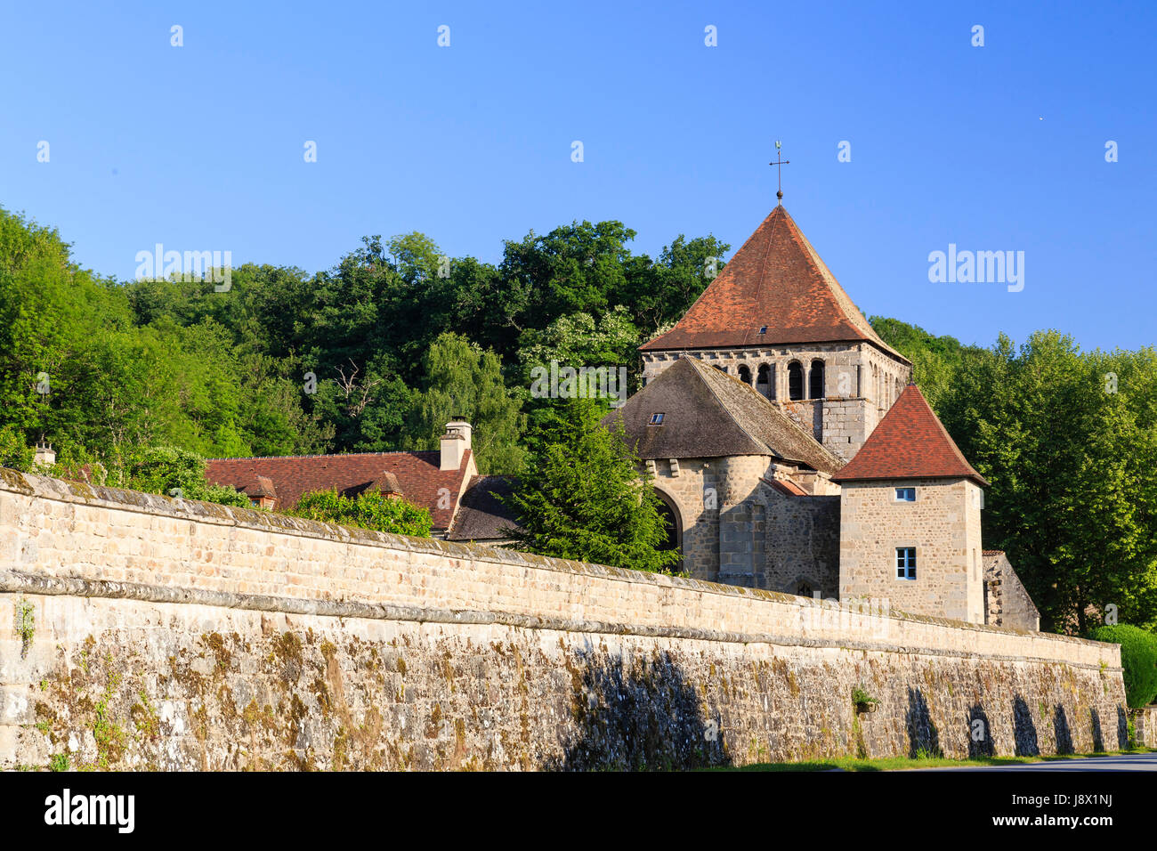France, Creuse, Moutier-d'Ahun, Moutier d'Ahun abbey Stock Photo