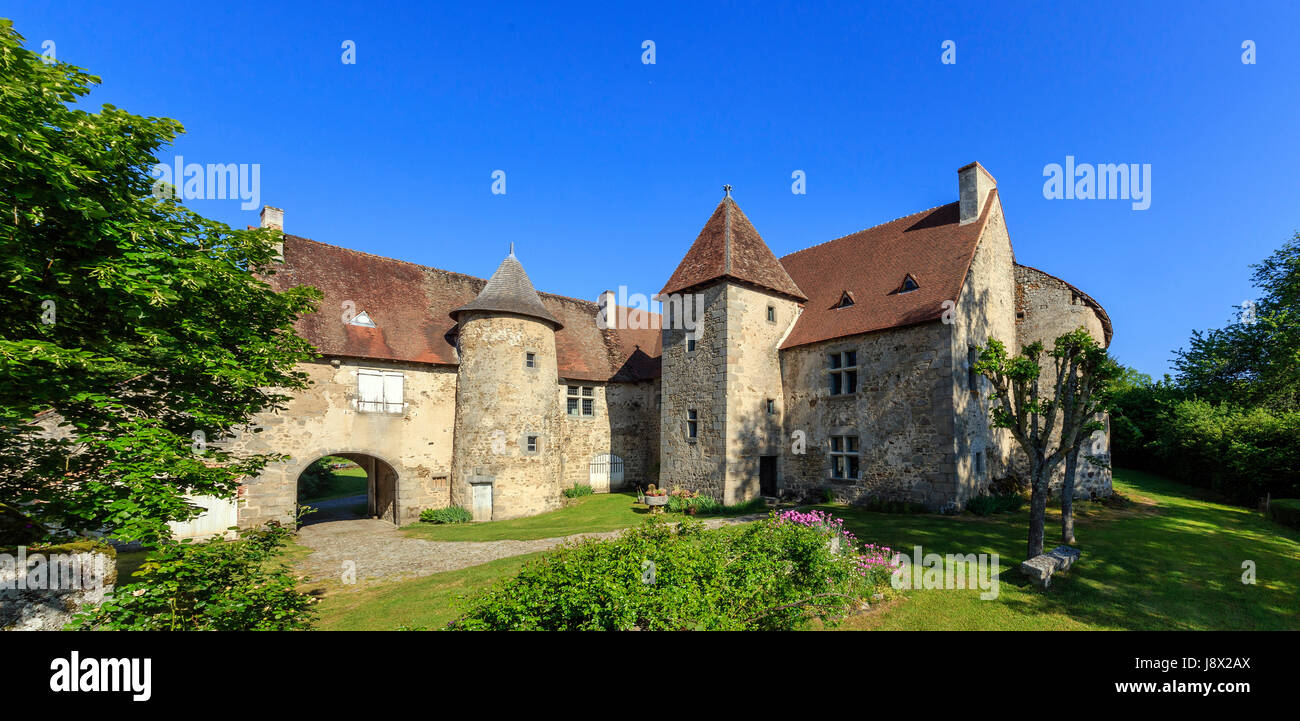 France, Creuse, Ahun, Castle of Chantemille Stock Photo