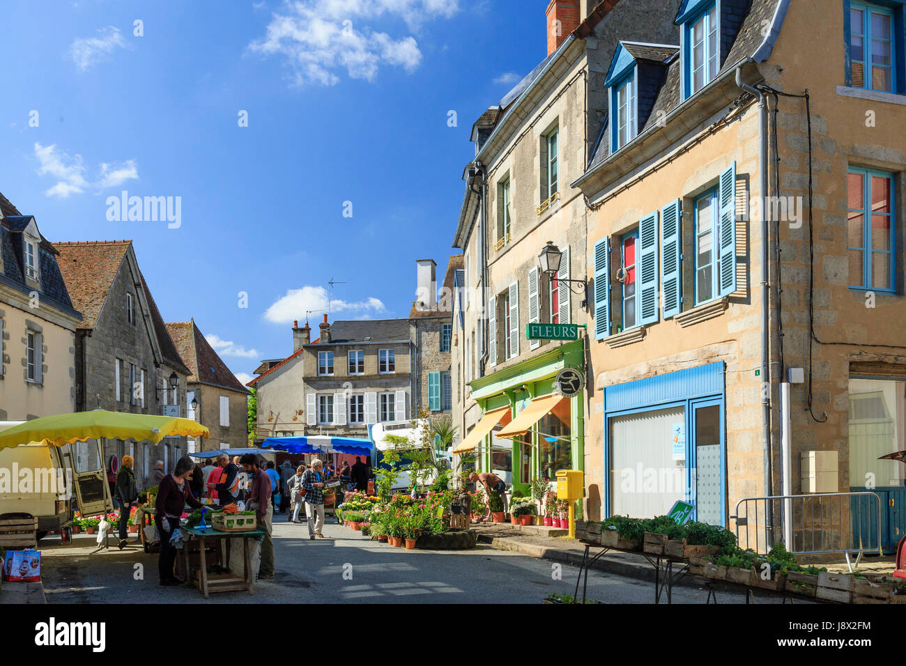 France, Creuse, Ahun, market day Stock Photo - Alamy