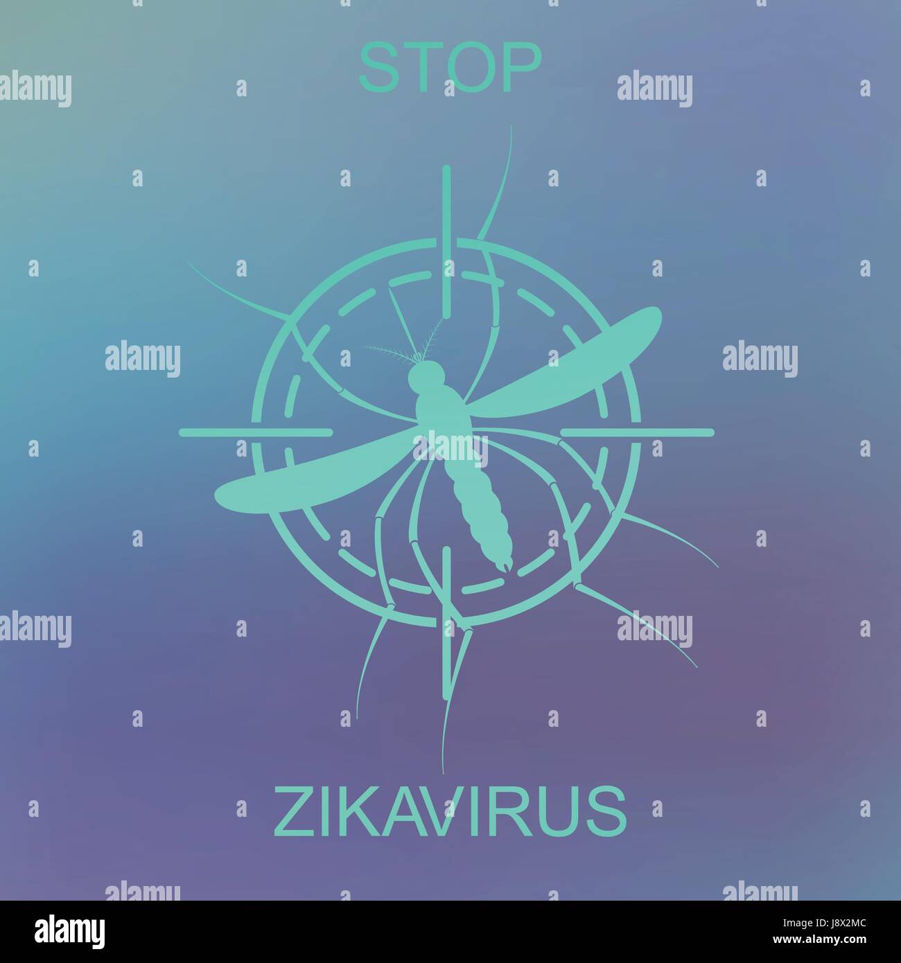 Zika mosquito vector. Virus alert. Aedes Aegypti isolated on blue ...