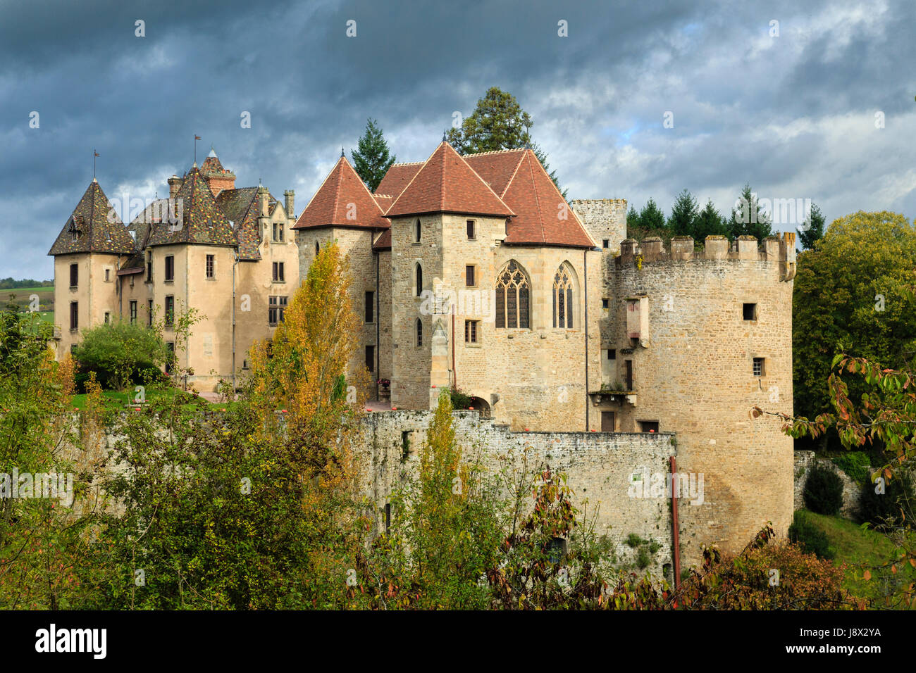 France, Saone et Loire, Couches, Couches castle Stock Photo - Alamy