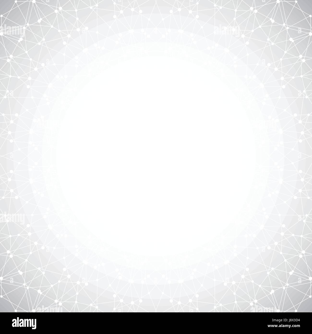 Geometric abstract grey background with connected lines and dots ...