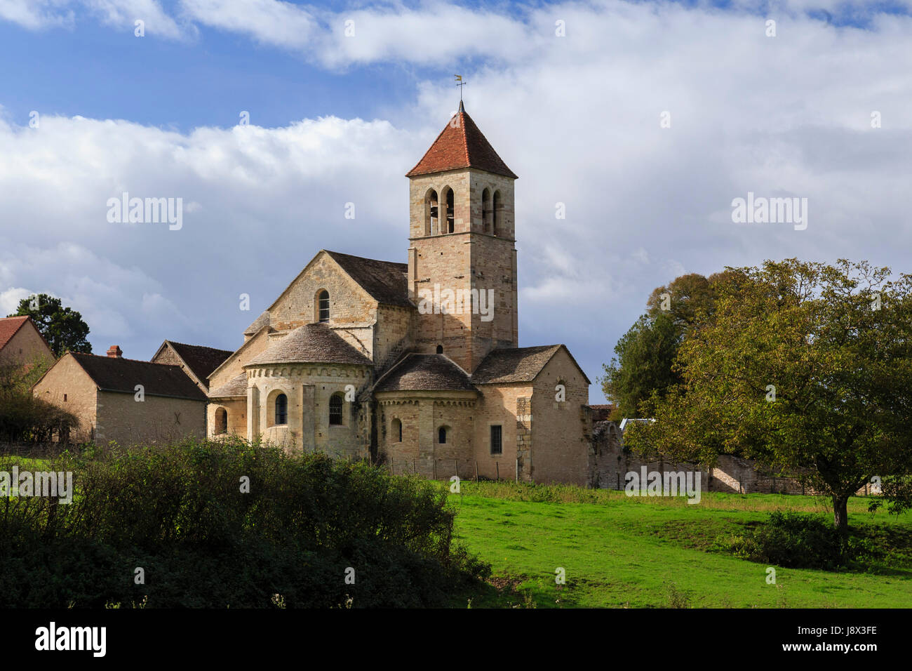 France, Saone et Loire, Chapaize, Lancharre hamlet, the church Stock Photo