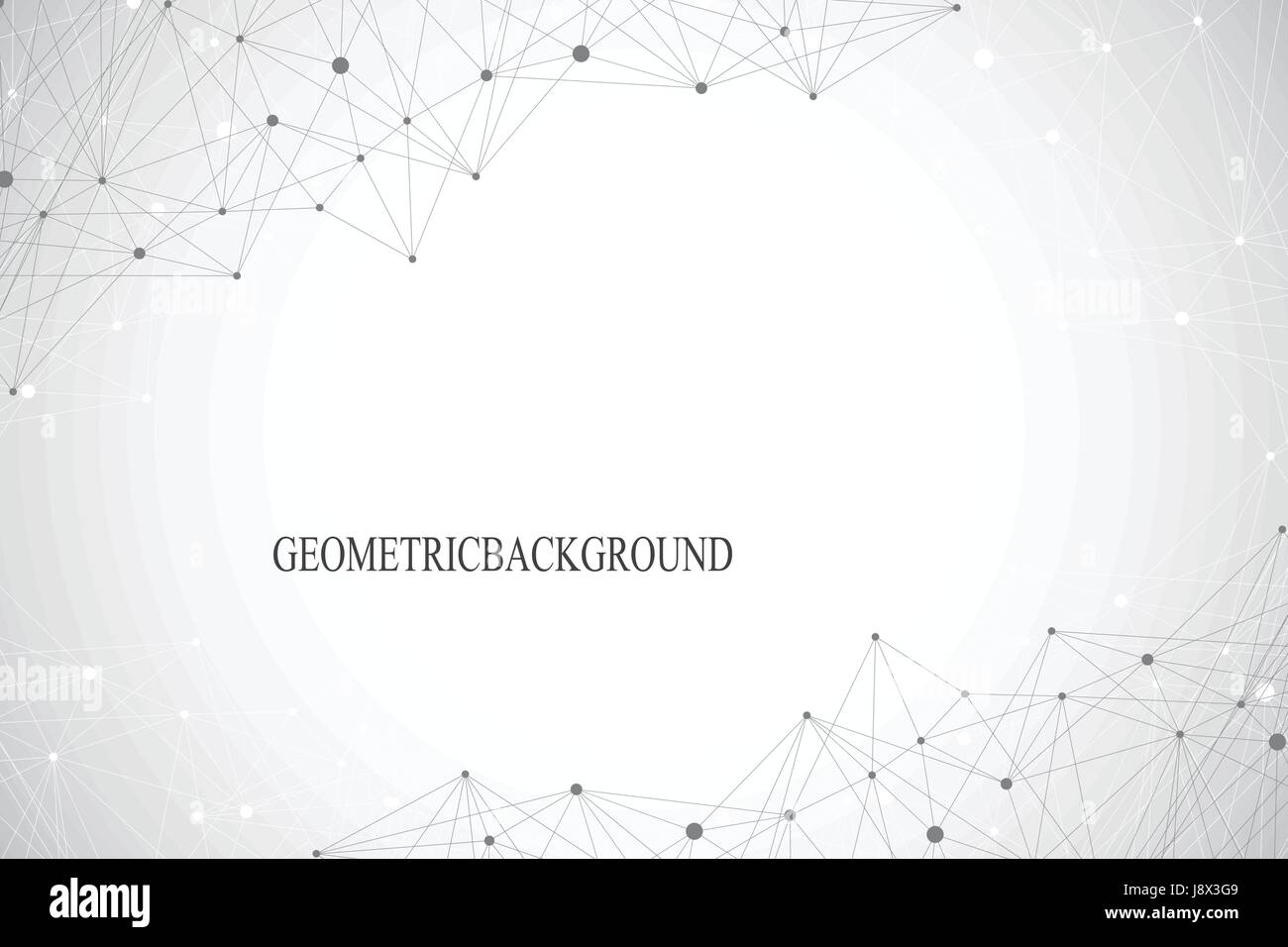 Geometric abstract background with connected line and dots. Vector ...