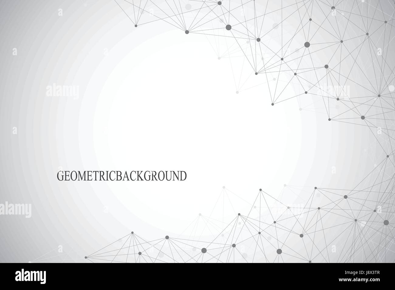 Geometric abstract background with connected line and dots. Vector ...