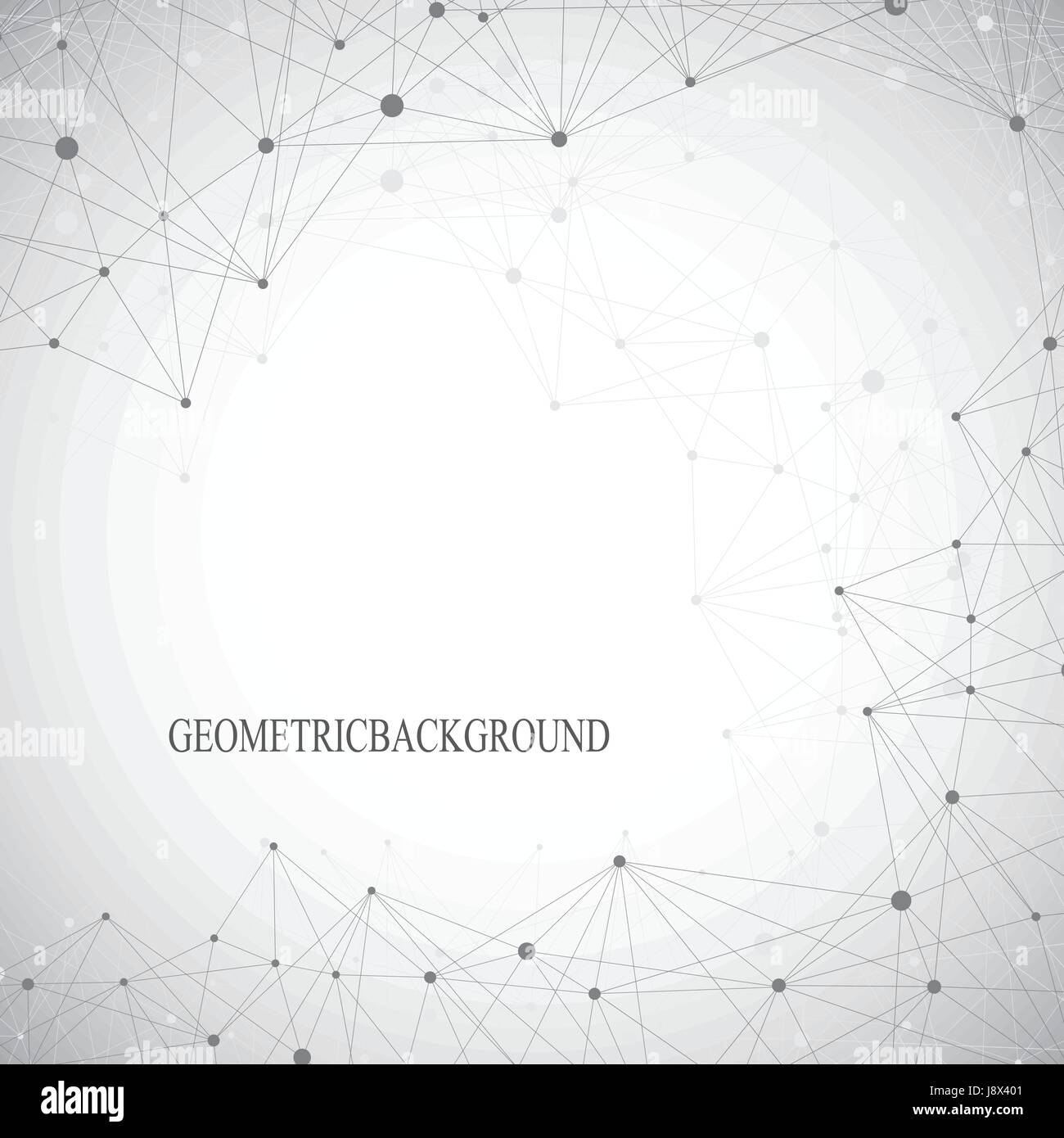 Geometric abstract background with connected line and dots. Vector ...