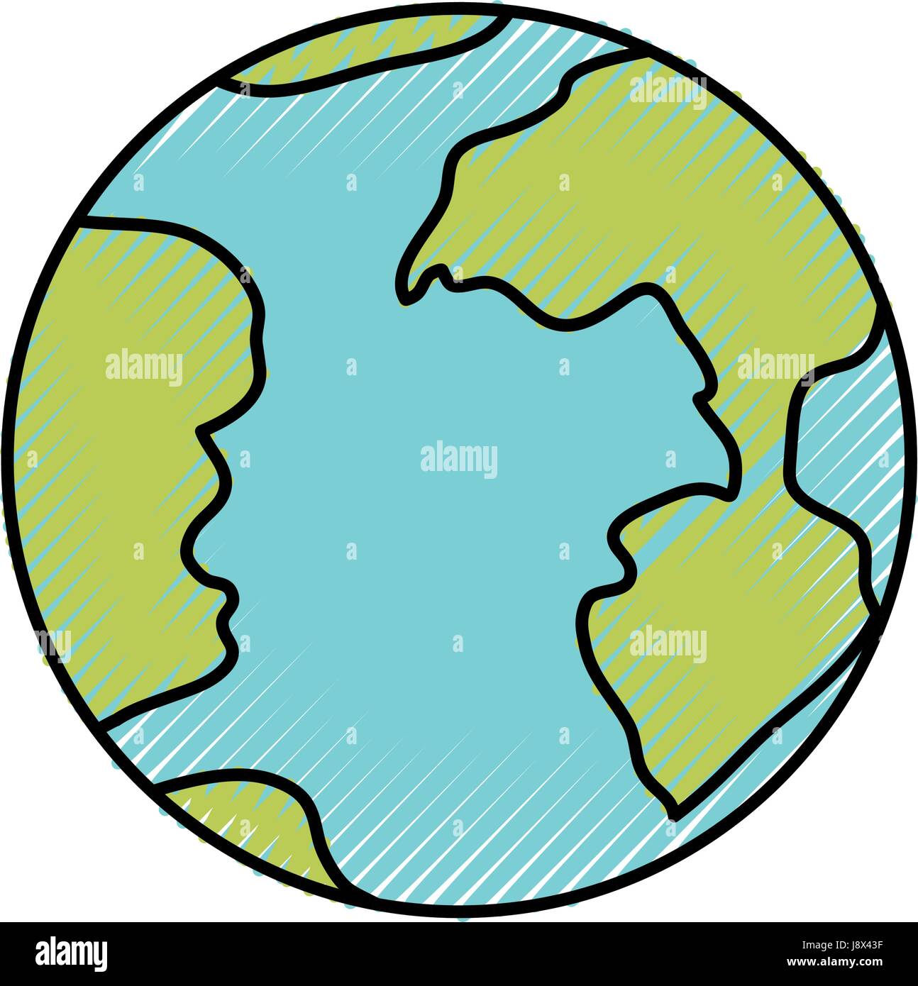 colored crayon silhouette of earth globe icon Stock Vector Image & Art ...