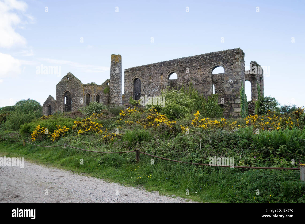 Cornish tin mine buildings, Camborne Stock Photo