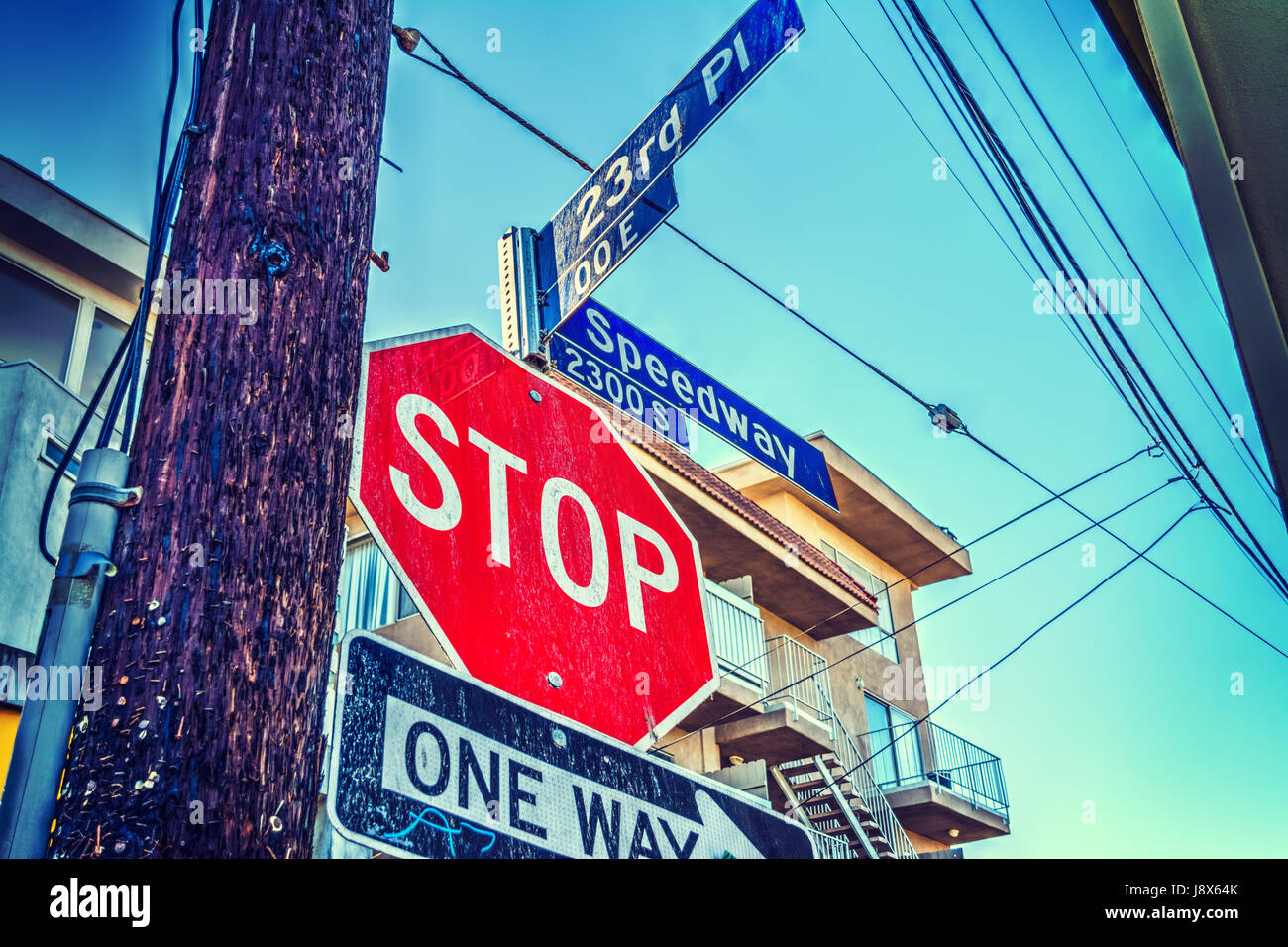 Stop sign in Los Angeles, California Stock Photo Alamy