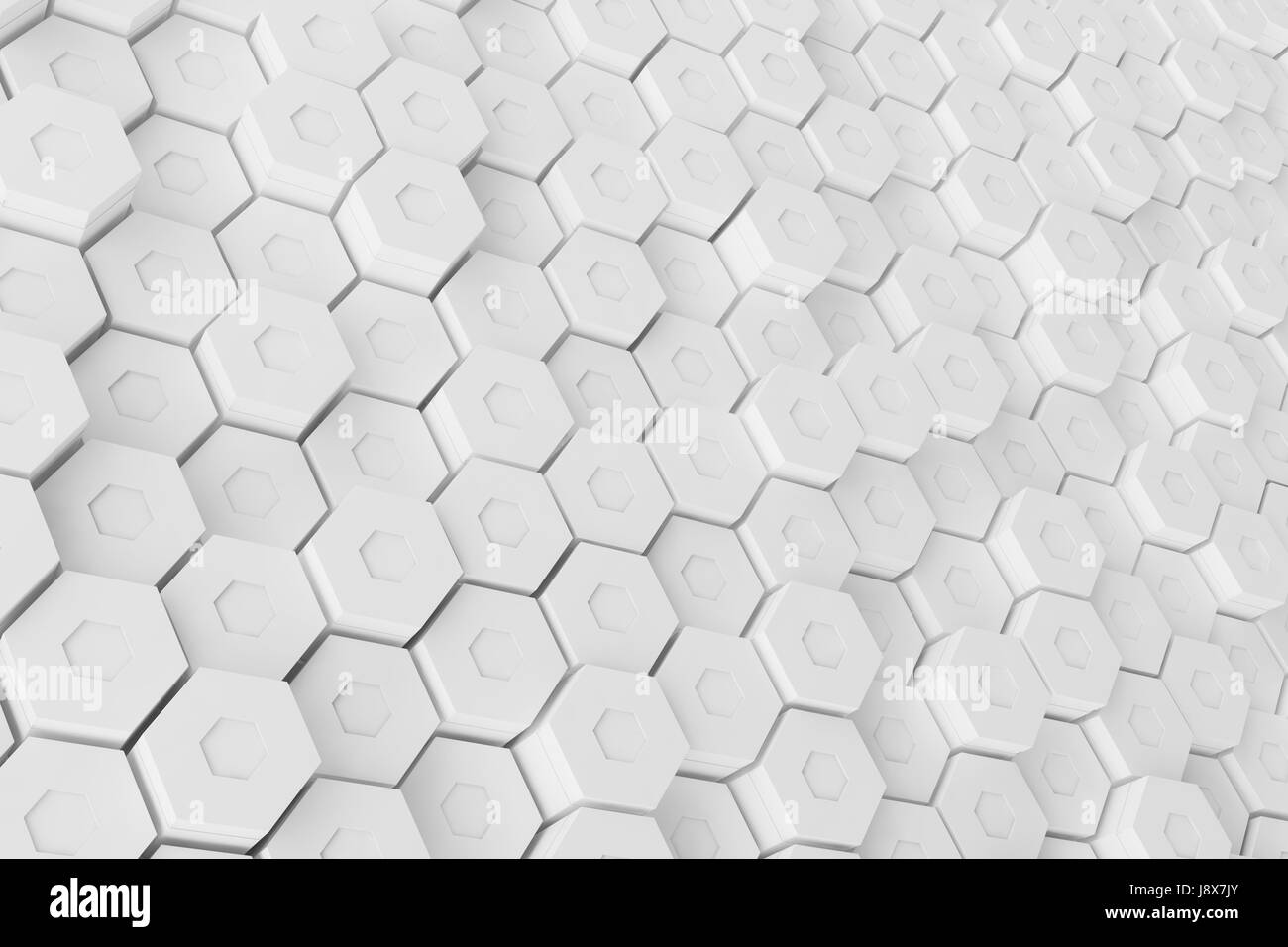 White geometric hexagonal abstract background. 3D rendering Stock Photo ...