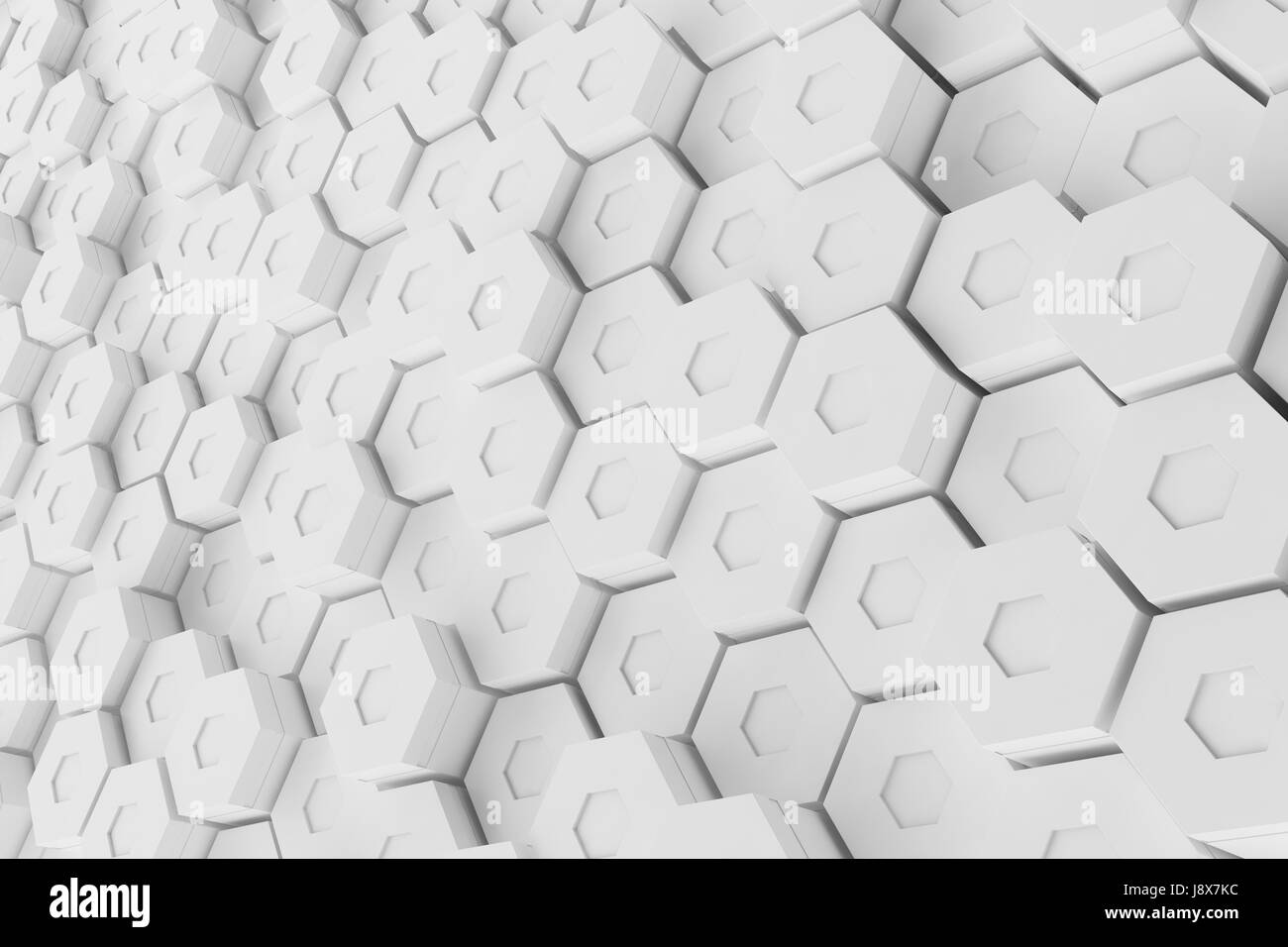 White geometric hexagonal abstract background. 3D rendering Stock Photo ...