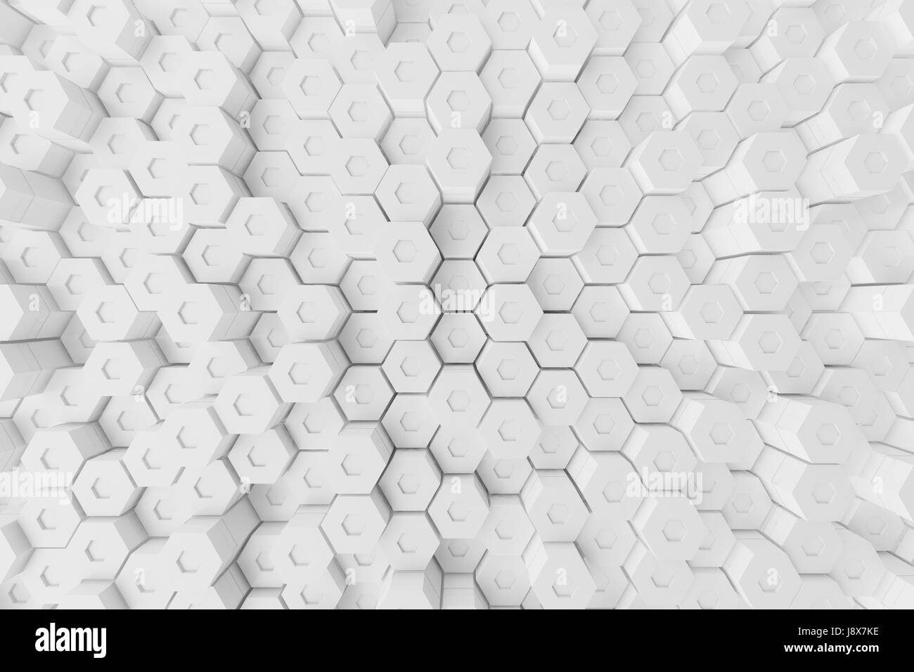 White geometric hexagonal abstract background. 3D rendering Stock Photo ...
