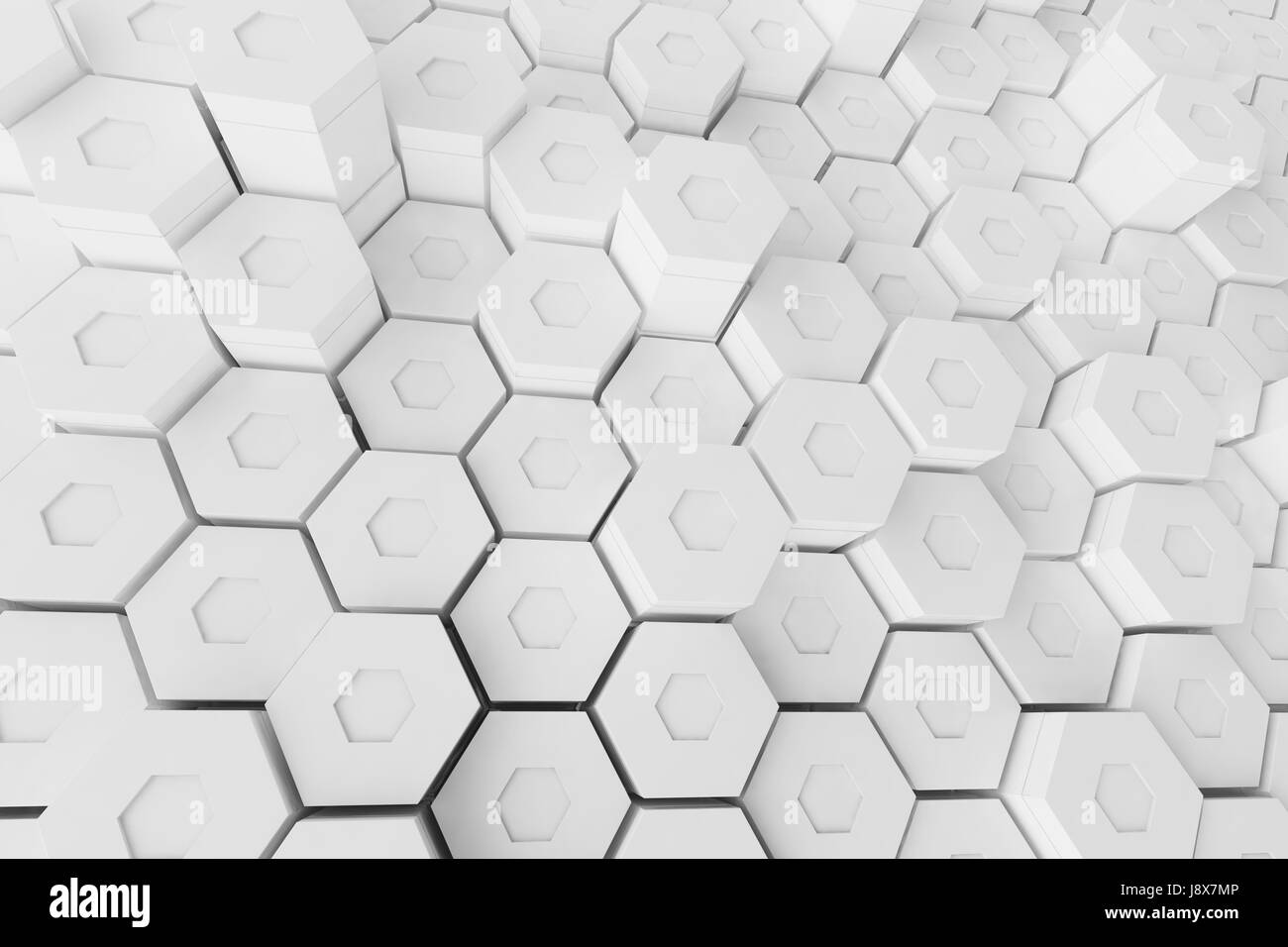 White geometric hexagonal abstract background. 3D rendering Stock Photo ...
