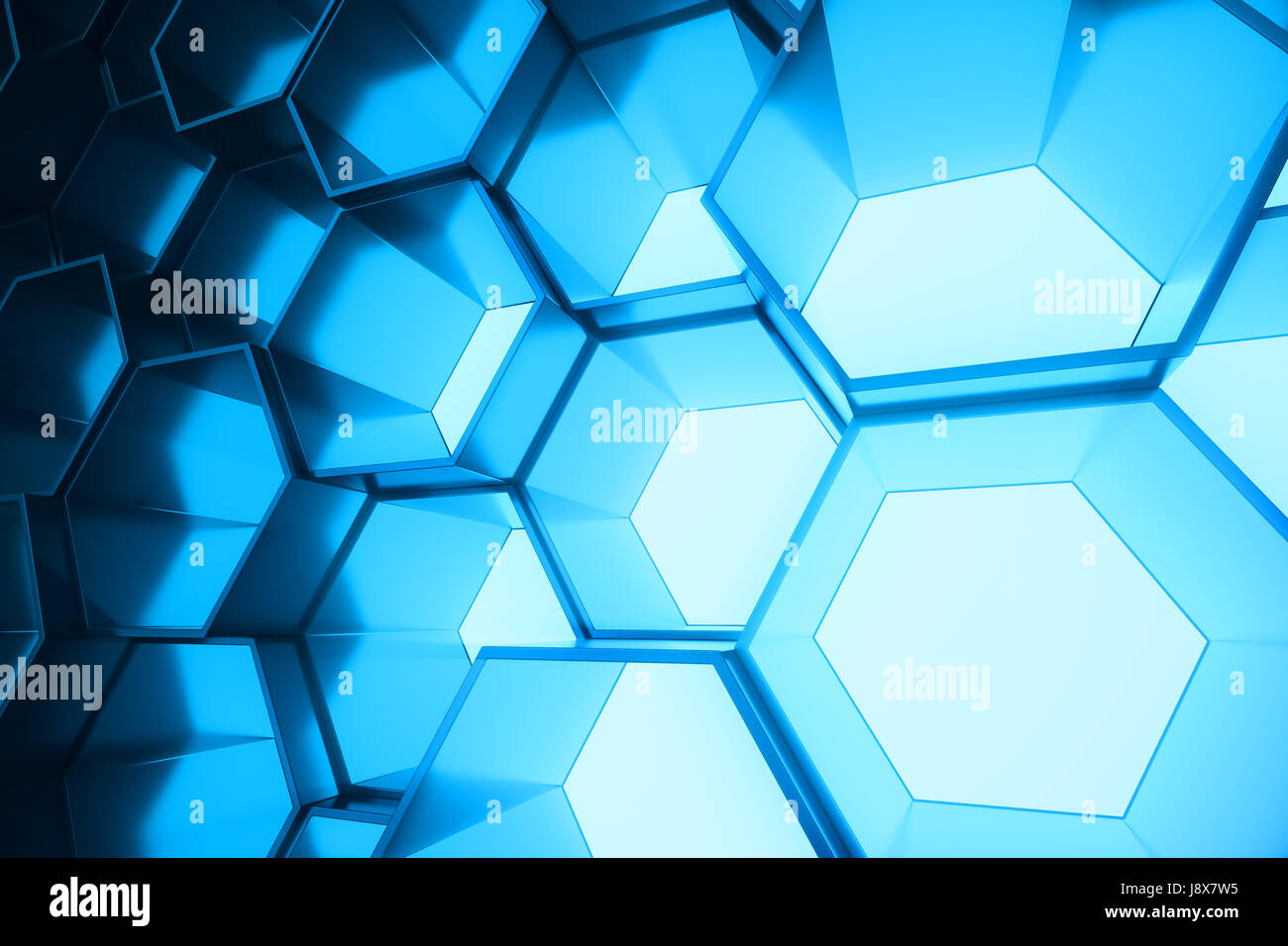 Abstract blue of futuristic surface hexagon pattern, hexagonal ...