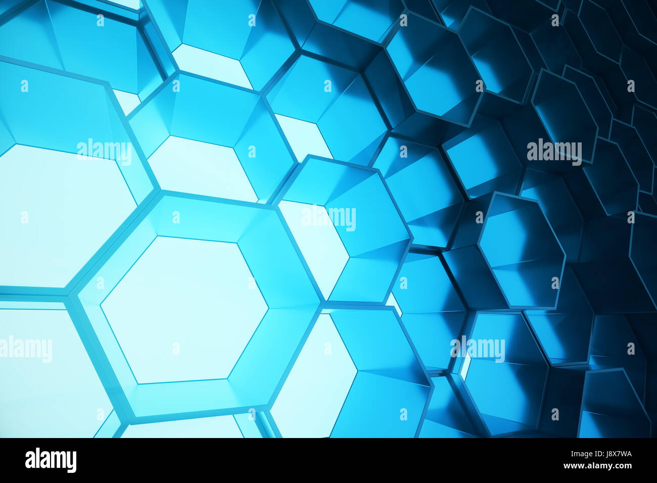 Abstract blue of futuristic surface hexagon pattern, hexagonal ...