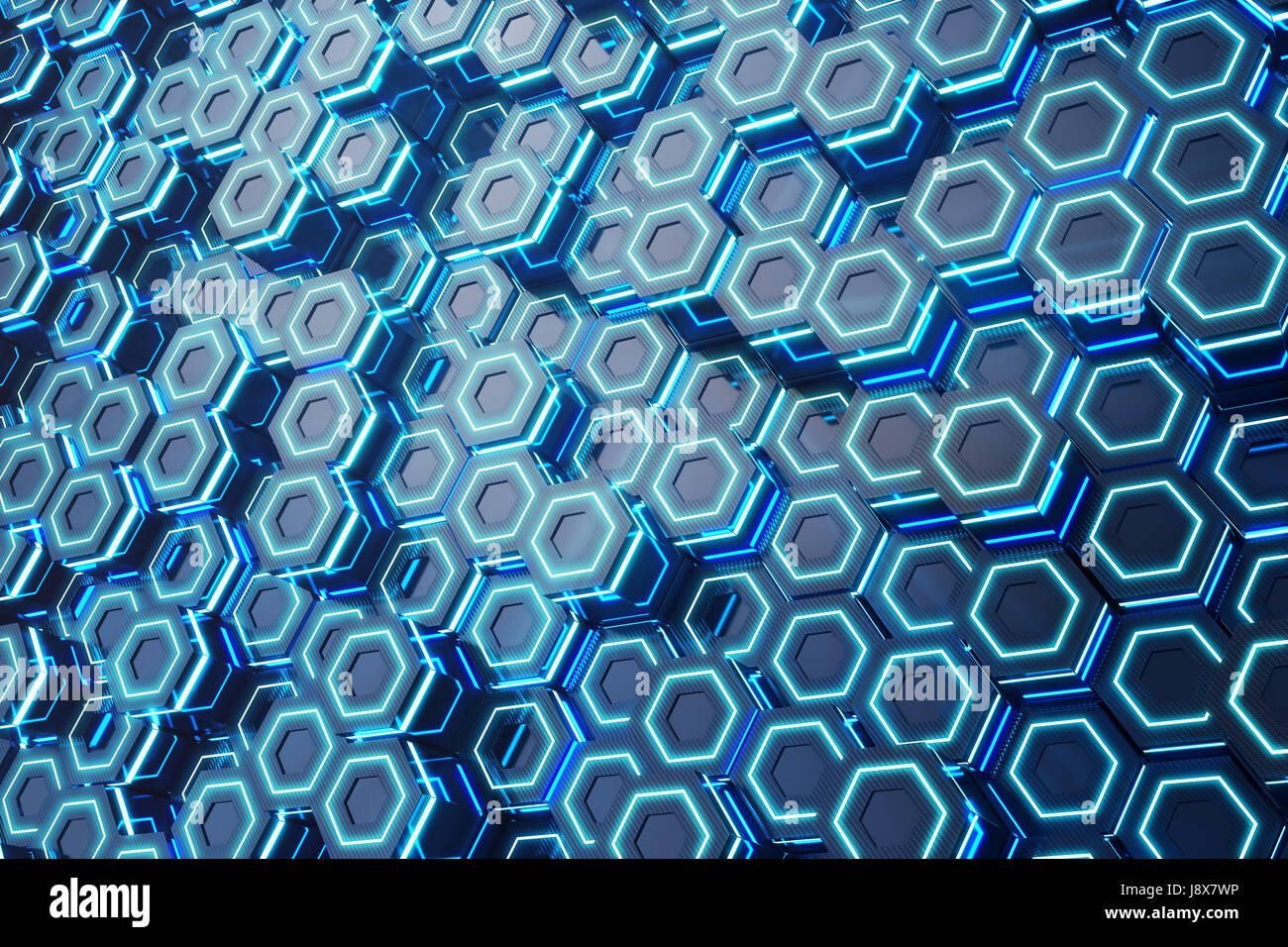 Abstract blue of futuristic surface hexagon pattern, hexagonal ...