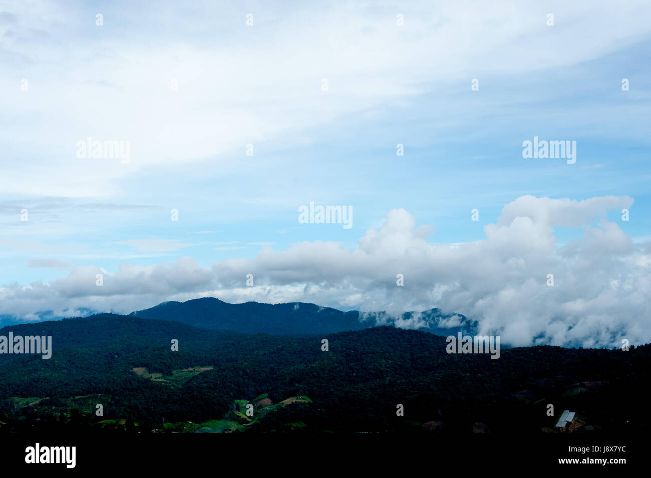 Beautiful mountains landscape and cloud blue sky Stock Photo - Alamy