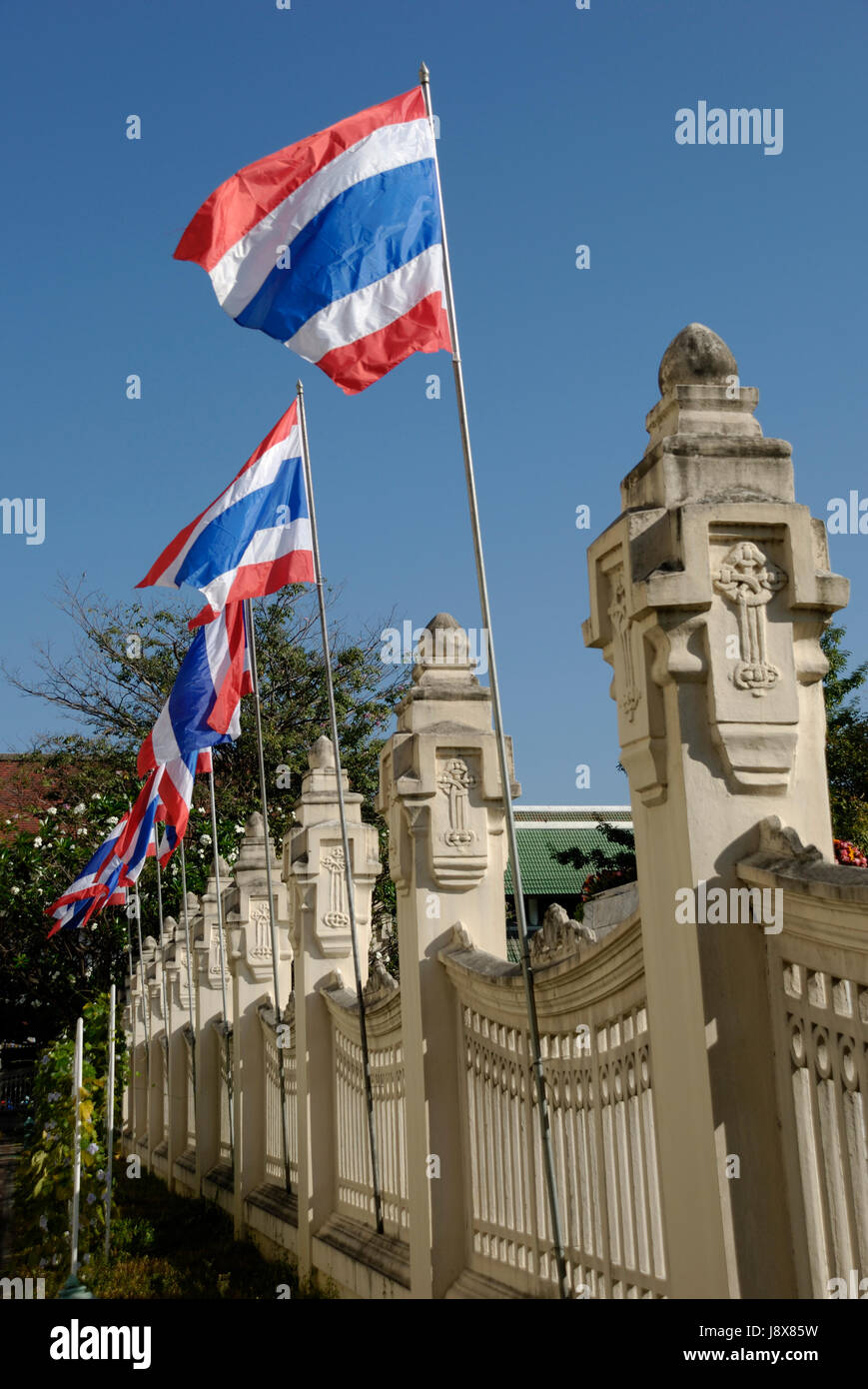 thai flags in chiang mai Stock Photo