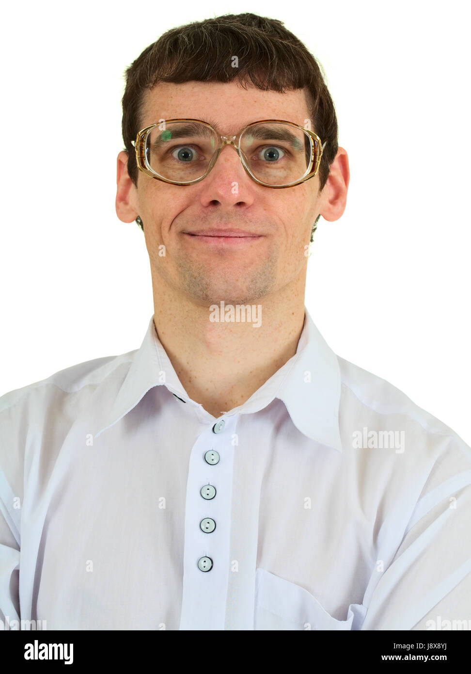Мужчина ботаник в очках