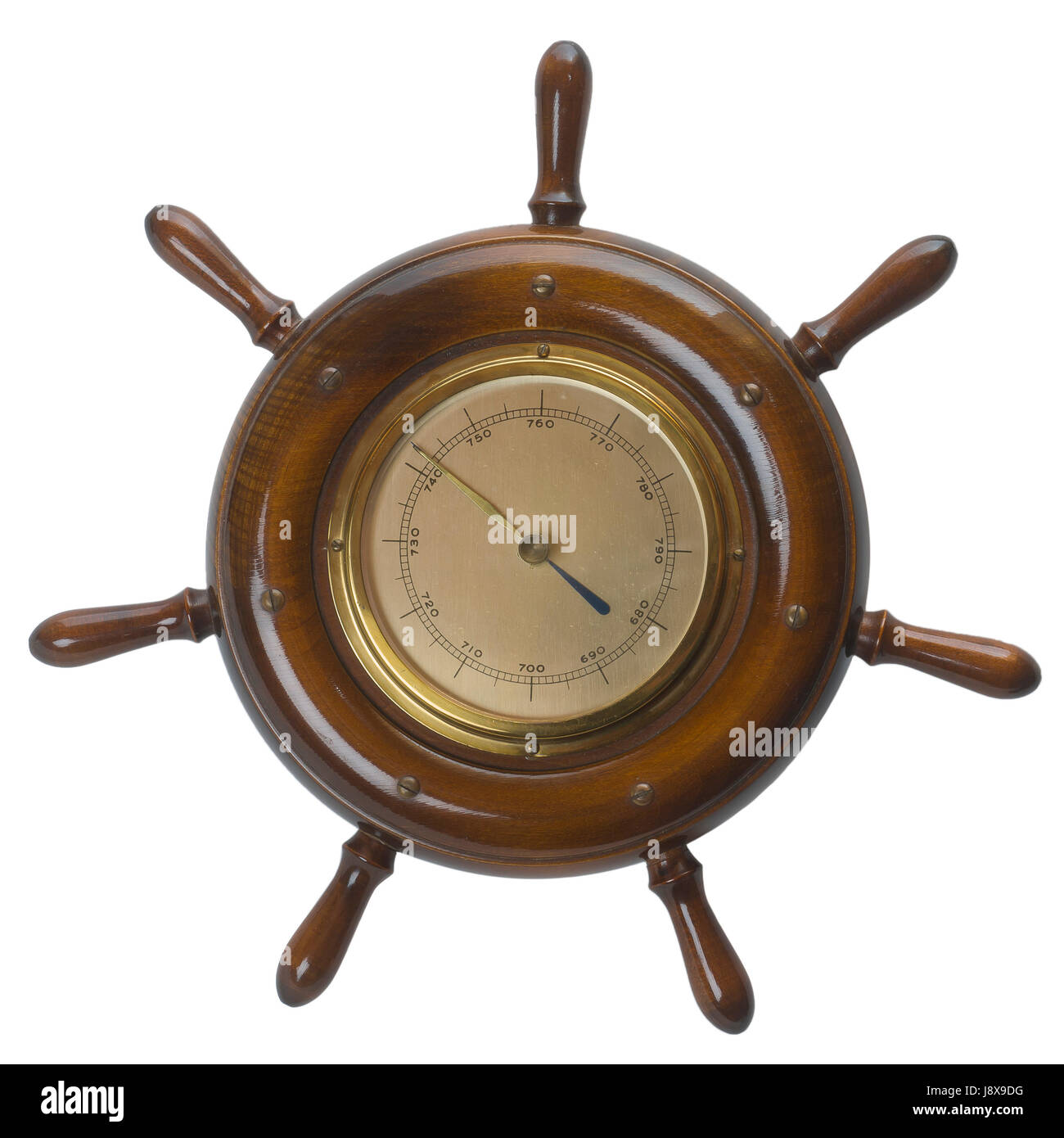 wheel, brass, boat, weather, barometer, pressure, rowing boat, sailing boat, Stock Photo