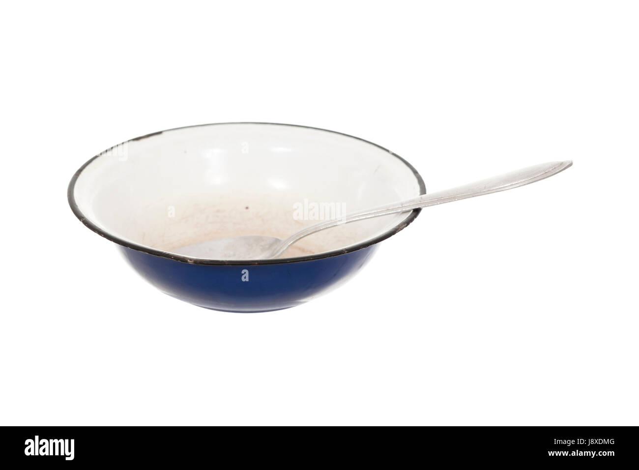 blue, food, dish, meal, aluminum, aluminium, empty, old, spoon, bowl, blue, Stock Photo