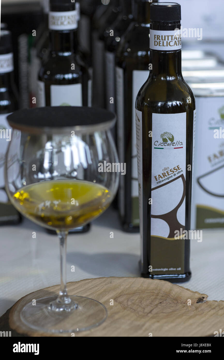 Light fruity extra virgin olive oil typical from Puglia,Italy,Europe