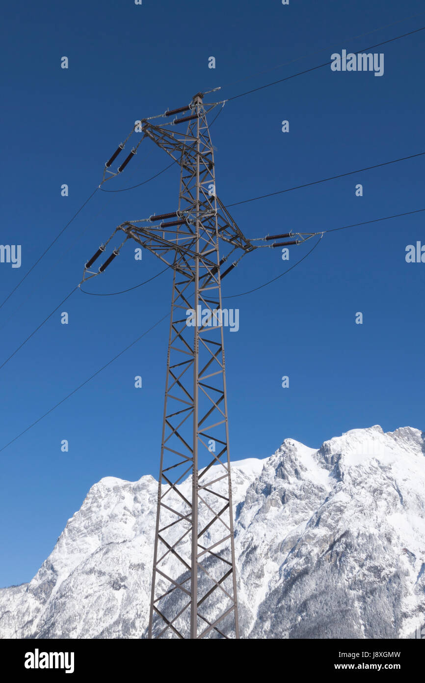 electricity pylon in the mountains Stock Photo - Alamy