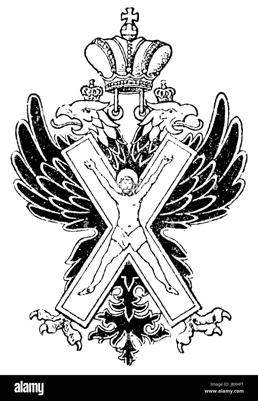 crucifix, saint, order, emblem, cross, black, swarthy, jetblack, deep black, Stock Photo
