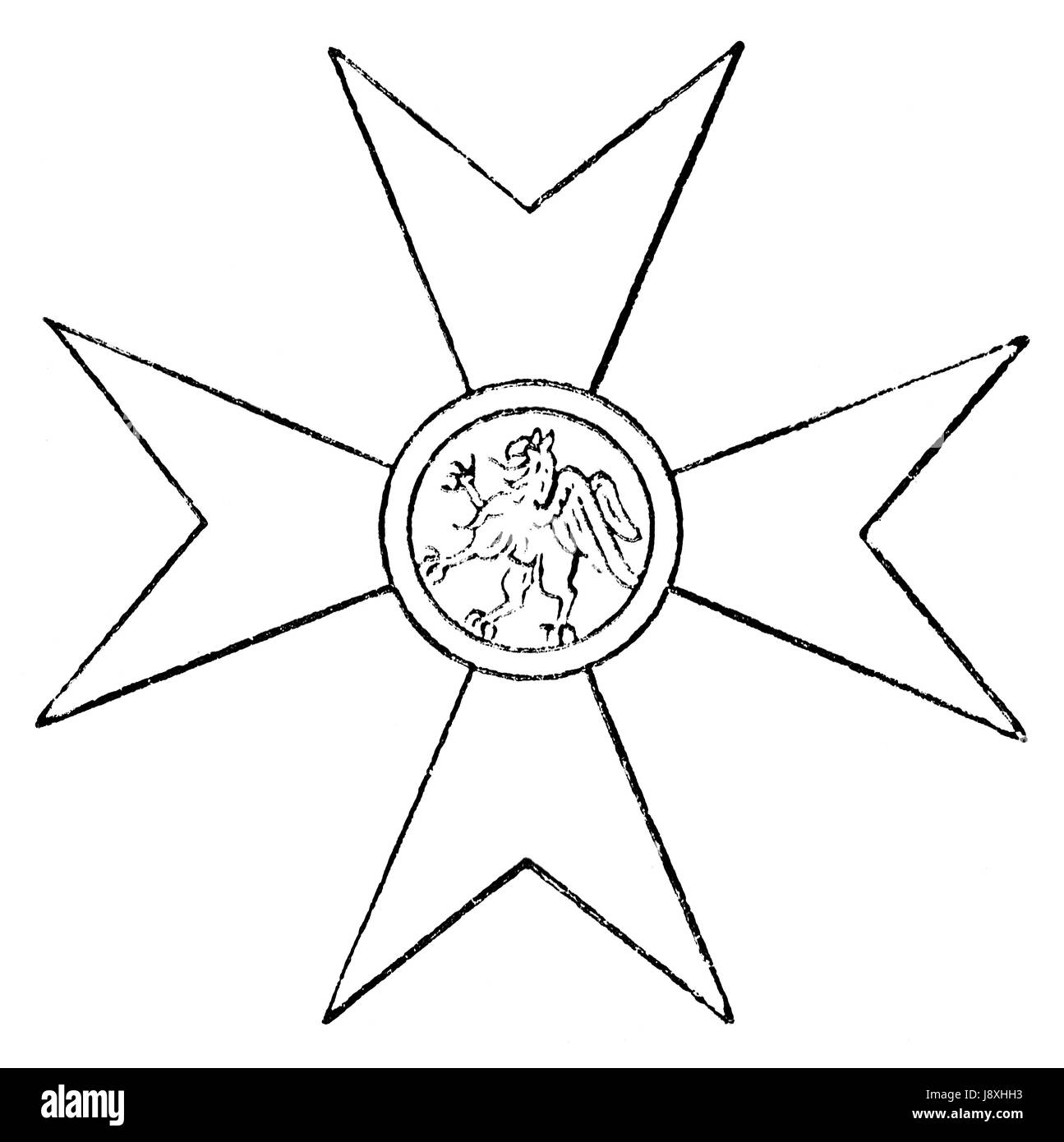 cross, germany, german federal republic, Leipzig, mecklenburg, order, emblem, Stock Photo