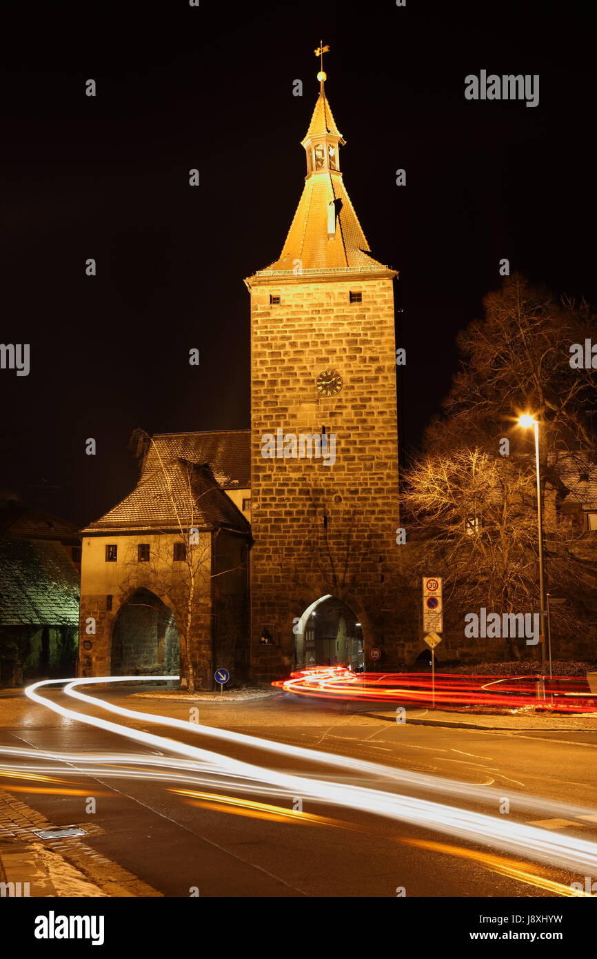winter, night, nighttime, sights, goal, passage, gate, archgway, gantry, Stock Photo