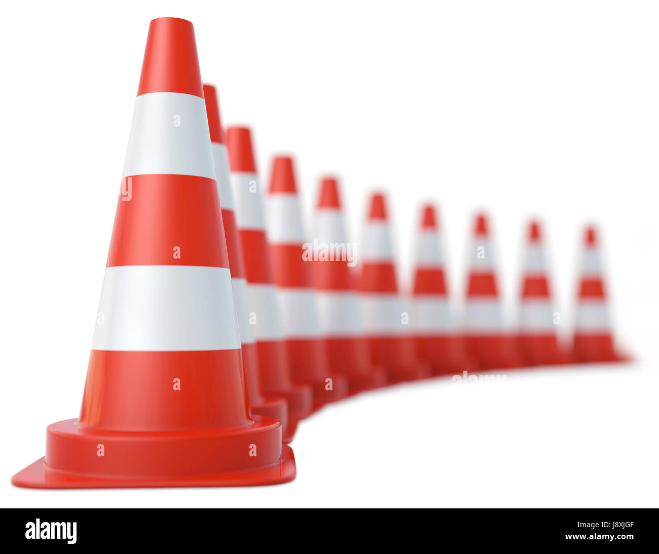 traffic cones,pylons,leitkegelstapel Stock Photo