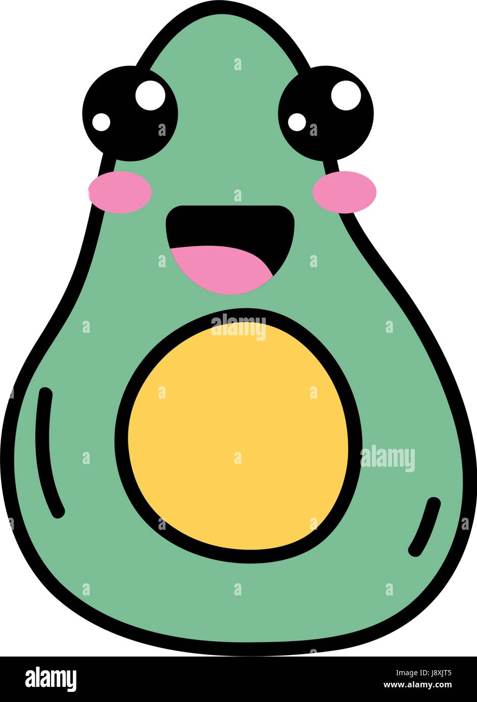 kawaii cute happy avocado fruit Stock Vector Image & Art - Alamy