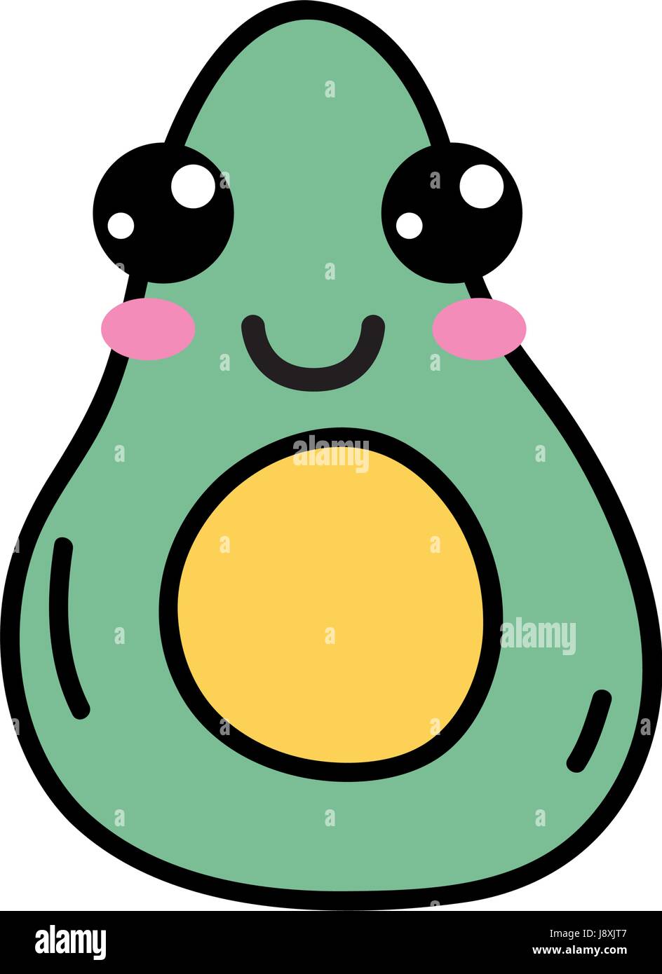 kawaii cute happy avocado fruit Stock Vector Image & Art - Alamy