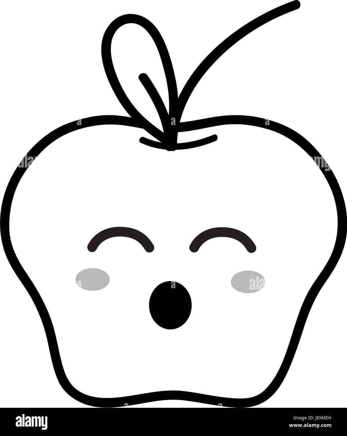 line kawaii cute funny apple fruit Stock Vector Image & Art - Alamy