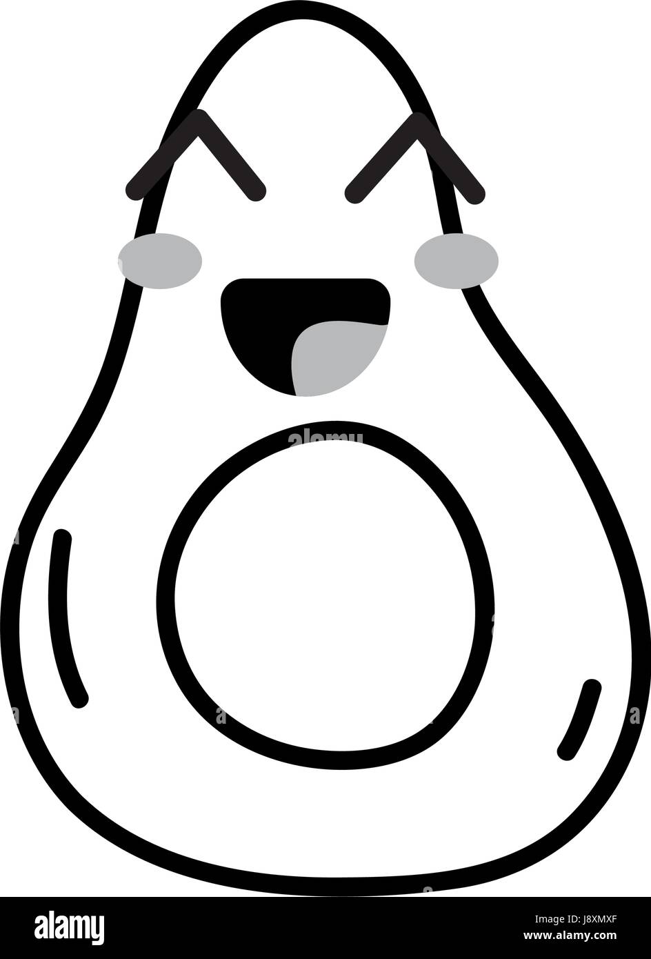 line kawaii cute happy avocado fruit Stock Vector Image & Art - Alamy