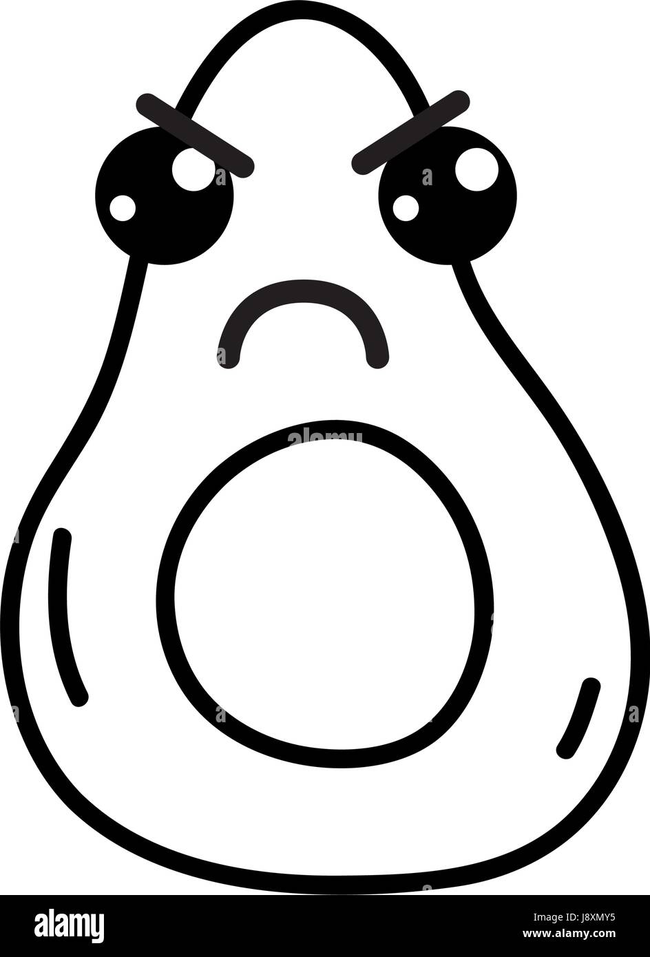 line kawaii cute angry avocado fruit Stock Vector Image & Art - Alamy
