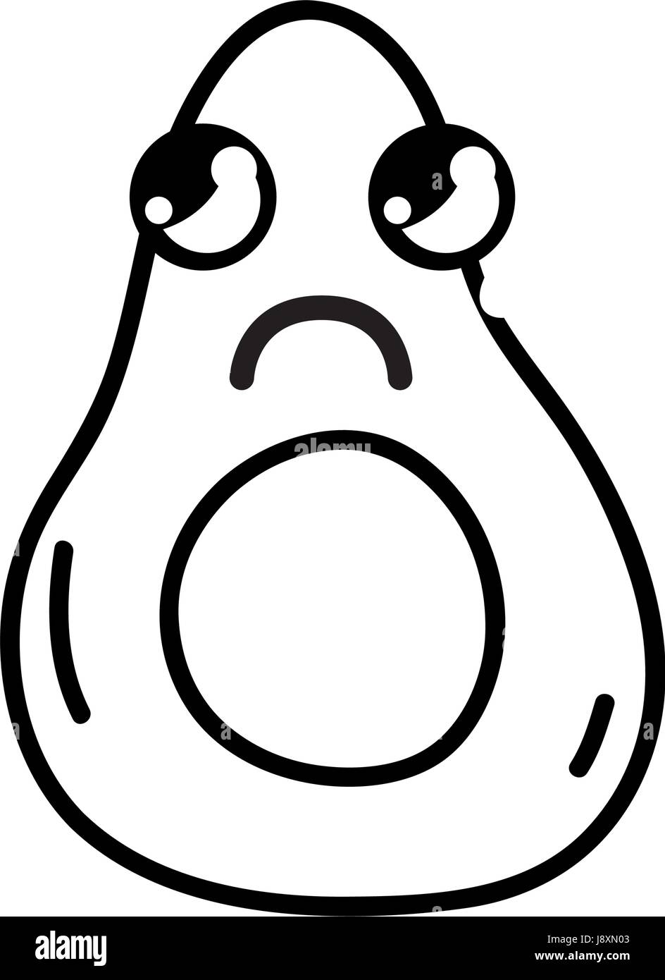 line kawaii cute sad avocado fruit Stock Vector Image & Art - Alamy