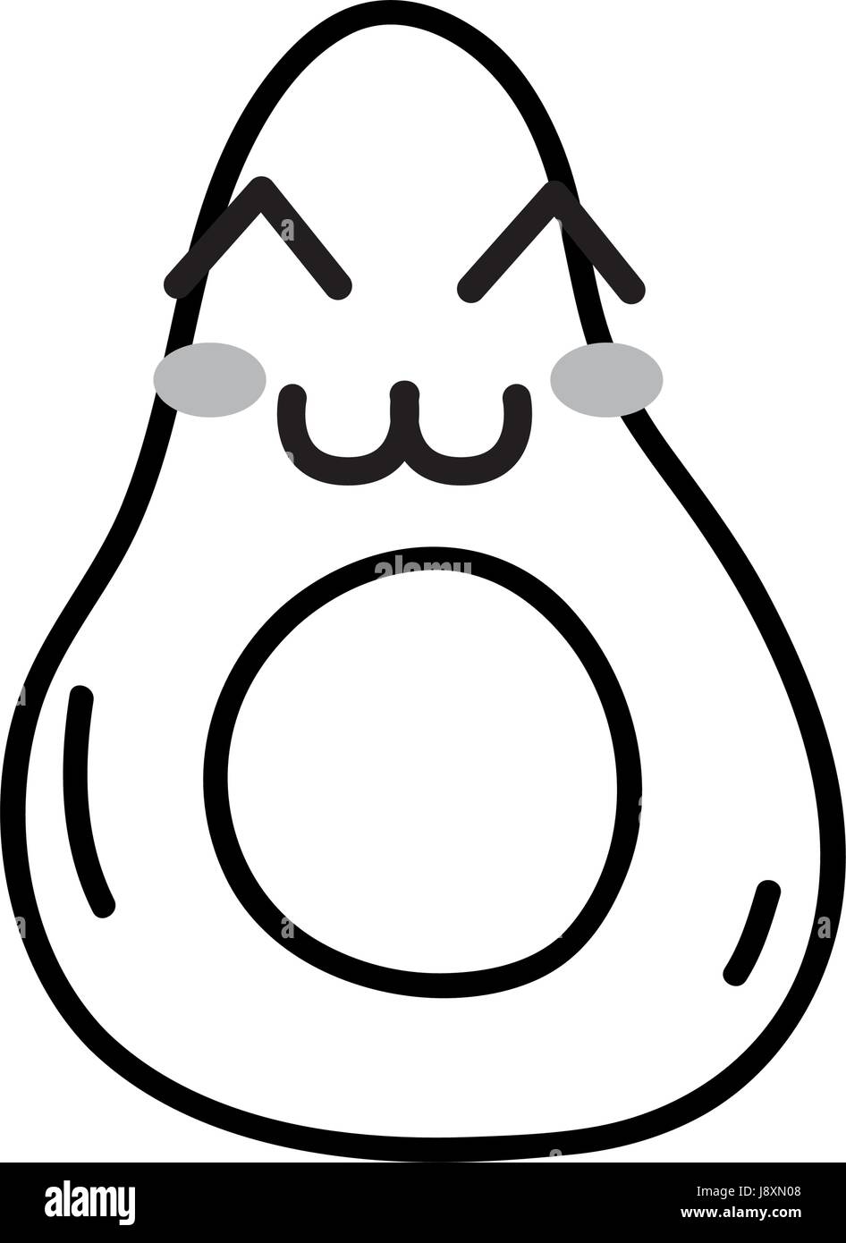 line kawaii cute happy avocado fruit Stock Vector Image & Art - Alamy