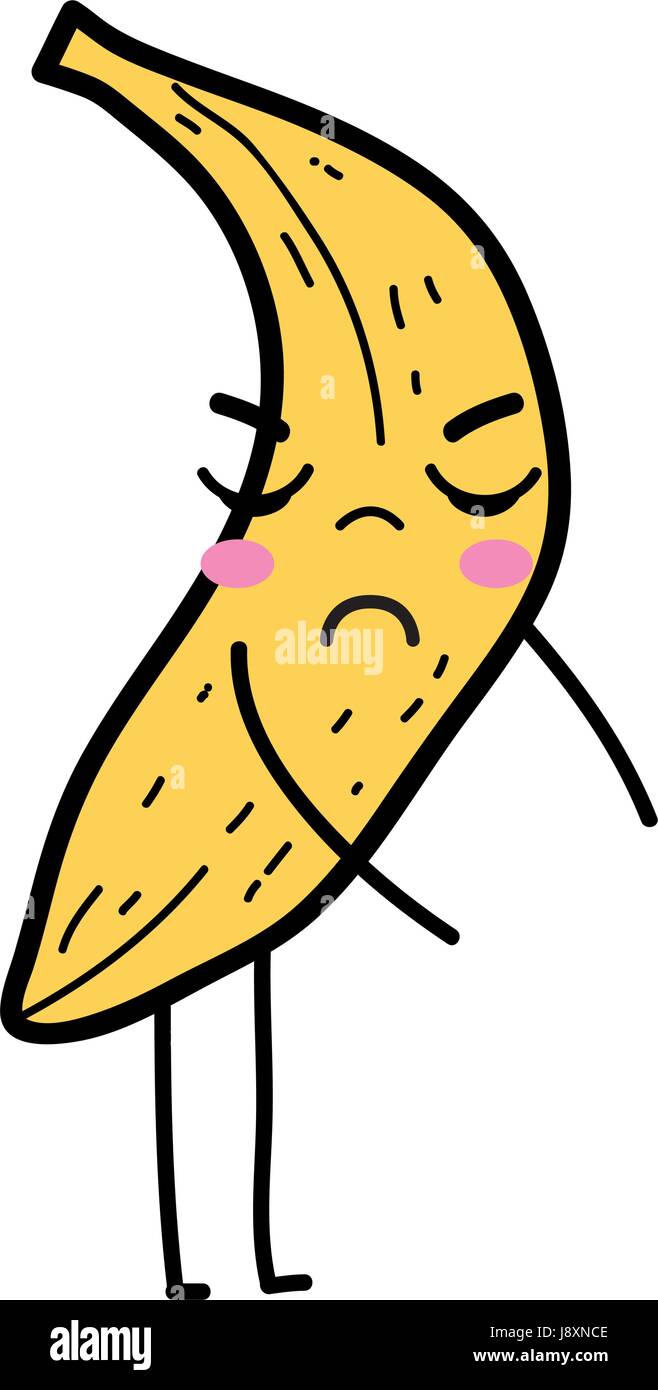 kawaii cute angry banana fruit Stock Vector Image & Art - Alamy