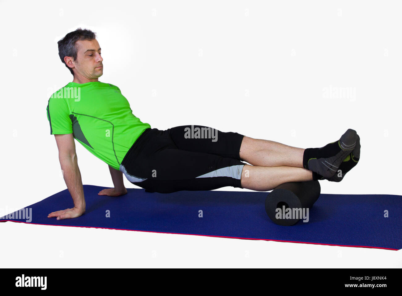 Jogging Roll exercising with a roll Stock Photo - Alamy