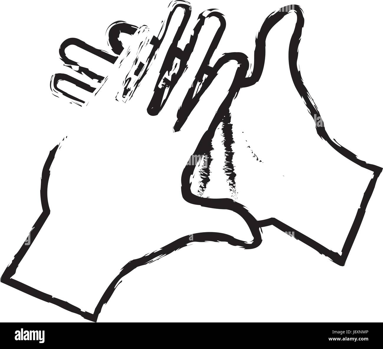 hand man clap gesture icon sketch Stock Vector Image & Art - Alamy